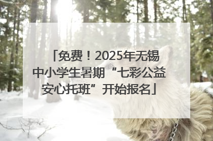免费！2025年无锡中小学生暑期“七彩公益安心托班”开始报名