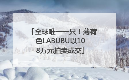 全球唯一一只！薄荷色LABUBU以108万元拍卖成交