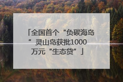 全国首个“负碳海岛”灵山岛获批1000万元“生态贷”