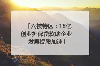 六枝特区：18亿创业担保贷款助企业发展提质加速