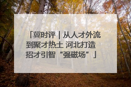 冀时评｜从人才外流到聚才热土 河北打造招才引智“强磁场”