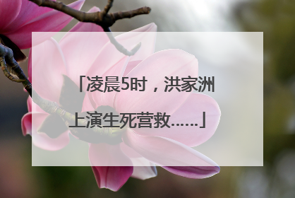 凌晨5时，洪家洲上演生死营救……