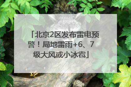 北京2区发布雷电预警！局地雷雨+6、7级大风或小冰雹