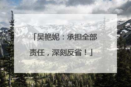 吴艳妮：承担全部责任，深刻反省！