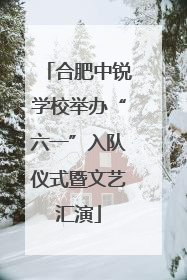 合肥中锐学校举办“六一”入队仪式暨文艺汇演