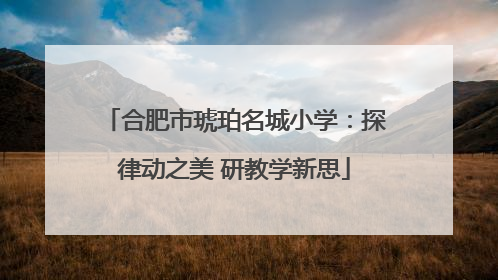合肥市琥珀名城小学：探律动之美 研教学新思