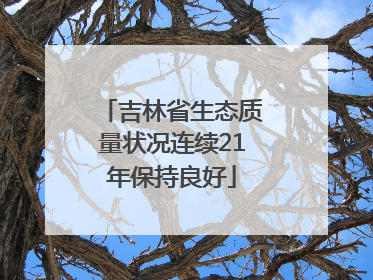 吉林省生态质量状况连续21年保持良好