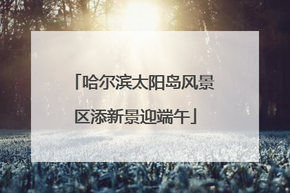 哈尔滨太阳岛风景区添新景迎端午