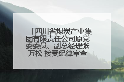 四川省煤炭产业集团有限责任公司原党委委员、副总经理张万松 接受纪律审查和监察调查
