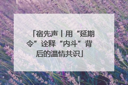 宿先声丨用“延期令”诠释“内斗”背后的温情共识