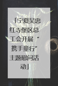 宁夏吴忠红寺堡区总工会开展“携手童行”主题慰问活动