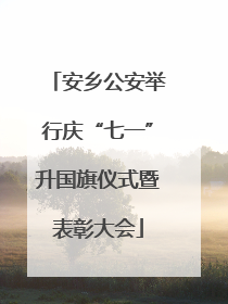 安乡公安举行庆“七一”升国旗仪式暨表彰大会
