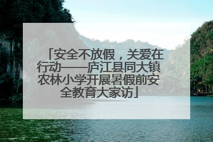 安全不放假，关爱在行动——庐江县同大镇农林小学开展暑假前安全教育大家访