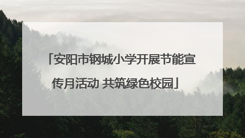 安阳市钢城小学开展节能宣传月活动 共筑绿色校园