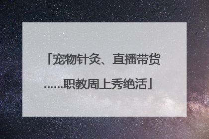 宠物针灸、直播带货……职教周上秀绝活