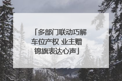 多部门联动巧解车位产权 业主赠锦旗表达心声