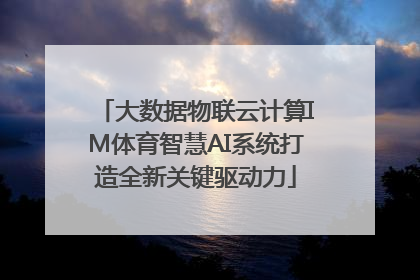 大数据物联云计算IM体育智慧AI系统打造全新关键驱动力