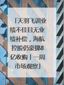 天羽飞训业绩不佳且无业绩补偿，海航控股仍豪掷8亿收购丨一周市场观察