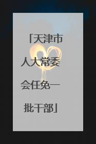 天津市人大常委会任免一批干部