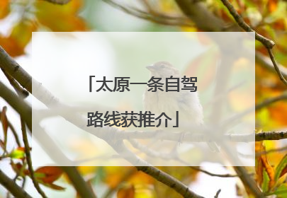 太原一条自驾路线获推介