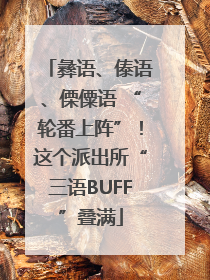 彝语、傣语、傈僳语 “轮番上阵”！这个派出所“三语BUFF”叠满