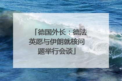 德国外长：德法英愿与伊朗就核问题举行会谈