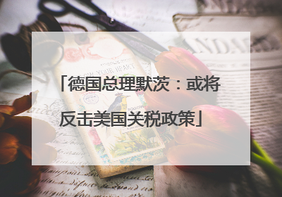 德国总理默茨：或将反击美国关税政策