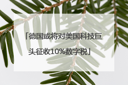 德国或将对美国科技巨头征收10%数字税