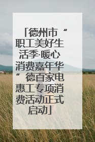 德州市“职工美好生活季·暖心消费嘉年华”德百家电惠工专项消费活动正式启动