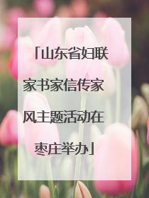 山东省妇联家书家信传家风主题活动在枣庄举办