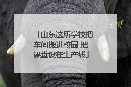 山东这所学校把车间搬进校园 把课堂设在生产线