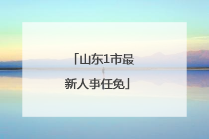山东1市最新人事任免