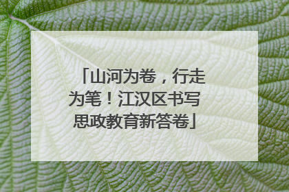 山河为卷，行走为笔！江汉区书写思政教育新答卷