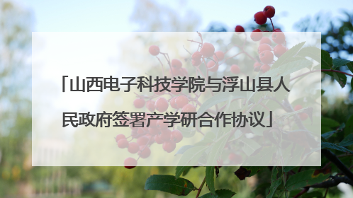 山西电子科技学院与浮山县人民政府签署产学研合作协议