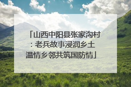 山西中阳县张家沟村：老兵故事浸润乡土 温情乡邻共筑国防情