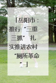 岳阳市：推行“三重三抓” 扎实推进农村“厕所革命”