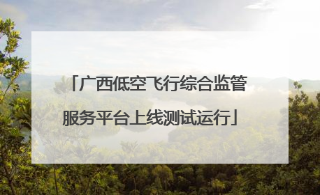 广西低空飞行综合监管服务平台上线测试运行