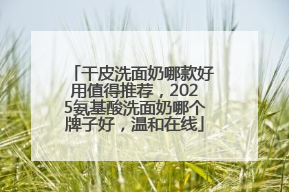 干皮洗面奶哪款好用值得推荐，2025氨基酸洗面奶哪个牌子好，温和在线