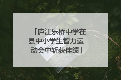 庐江乐桥中学在县中小学生智力运动会中斩获佳绩
