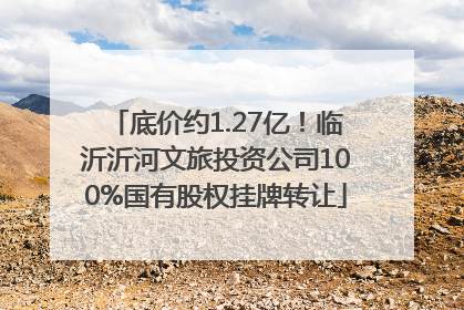 底价约1.27亿！临沂沂河文旅投资公司100%国有股权挂牌转让