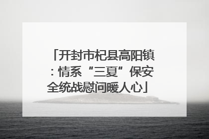 开封市杞县高阳镇：情系“三夏”保安全统战慰问暖人心
