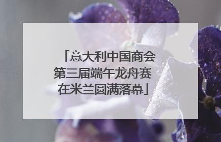 意大利中国商会第三届端午龙舟赛在米兰圆满落幕