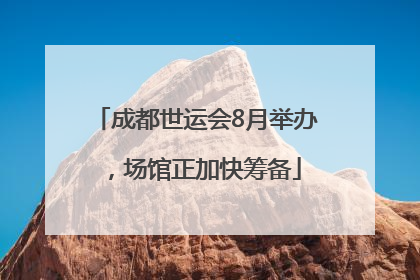 成都世运会8月举办，场馆正加快筹备