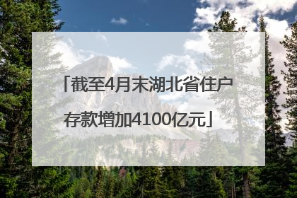 截至4月末湖北省住户存款增加4100亿元