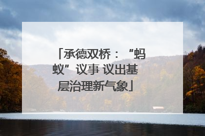 承德双桥：“蚂蚁”议事 议出基层治理新气象