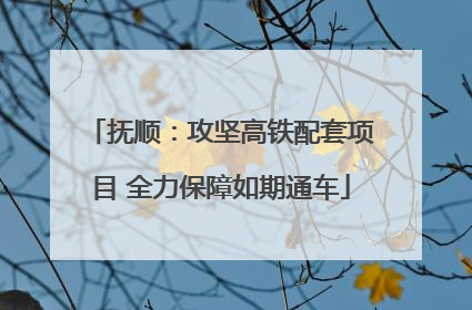抚顺：攻坚高铁配套项目 全力保障如期通车