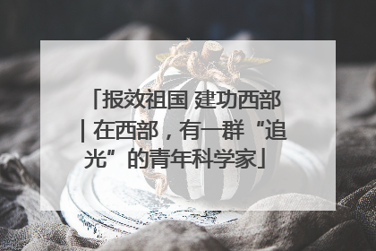 报效祖国 建功西部｜在西部，有一群“追光”的青年科学家