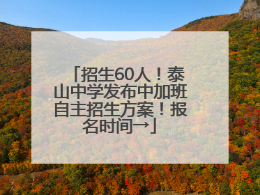 招生60人！泰山中学发布中加班自主招生方案！报名时间→