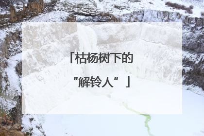 枯杨树下的“解铃人”