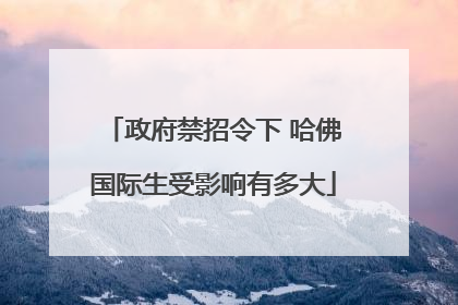 政府禁招令下 哈佛国际生受影响有多大
